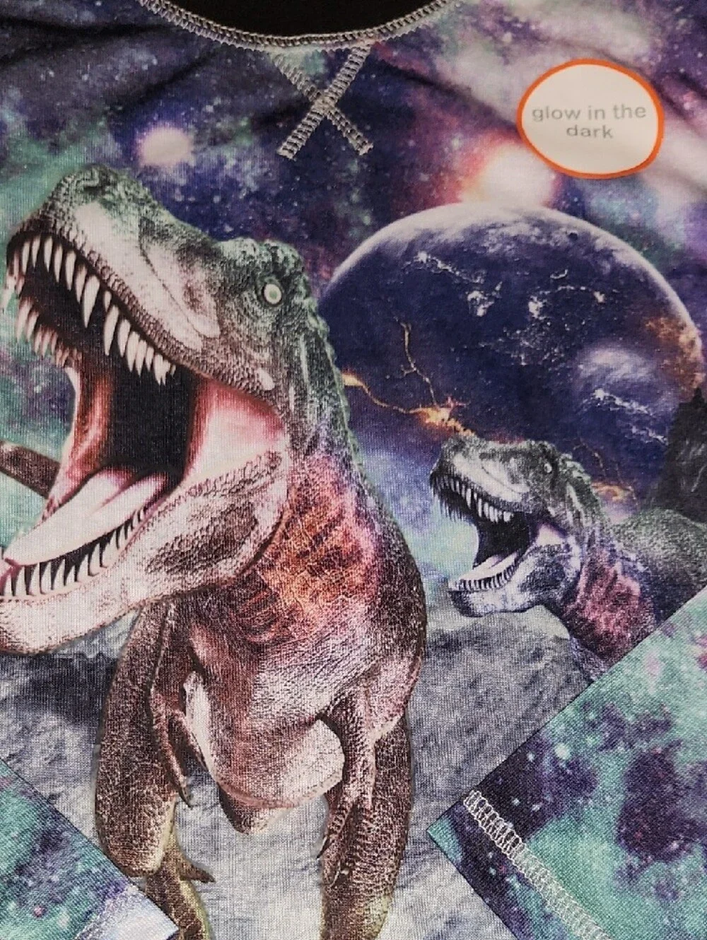 NWT Kids Space Dinosaur Pajama Set - Blue & Black